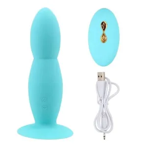 Plug Anal Vibrant l'œuf double bleu