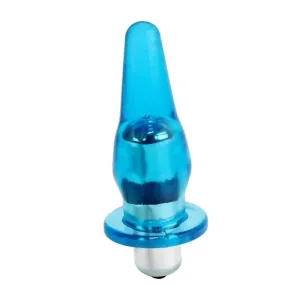 Plug Anal Vibrant mini cône bleu 7.5cm