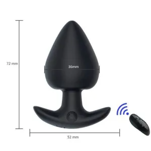 Plug Anal Vibrant silicone Plug Noir 3.6cm