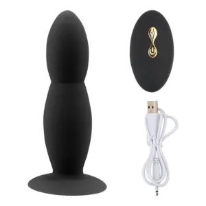 Plug Anal Vibrant Télécommander  Double Noir