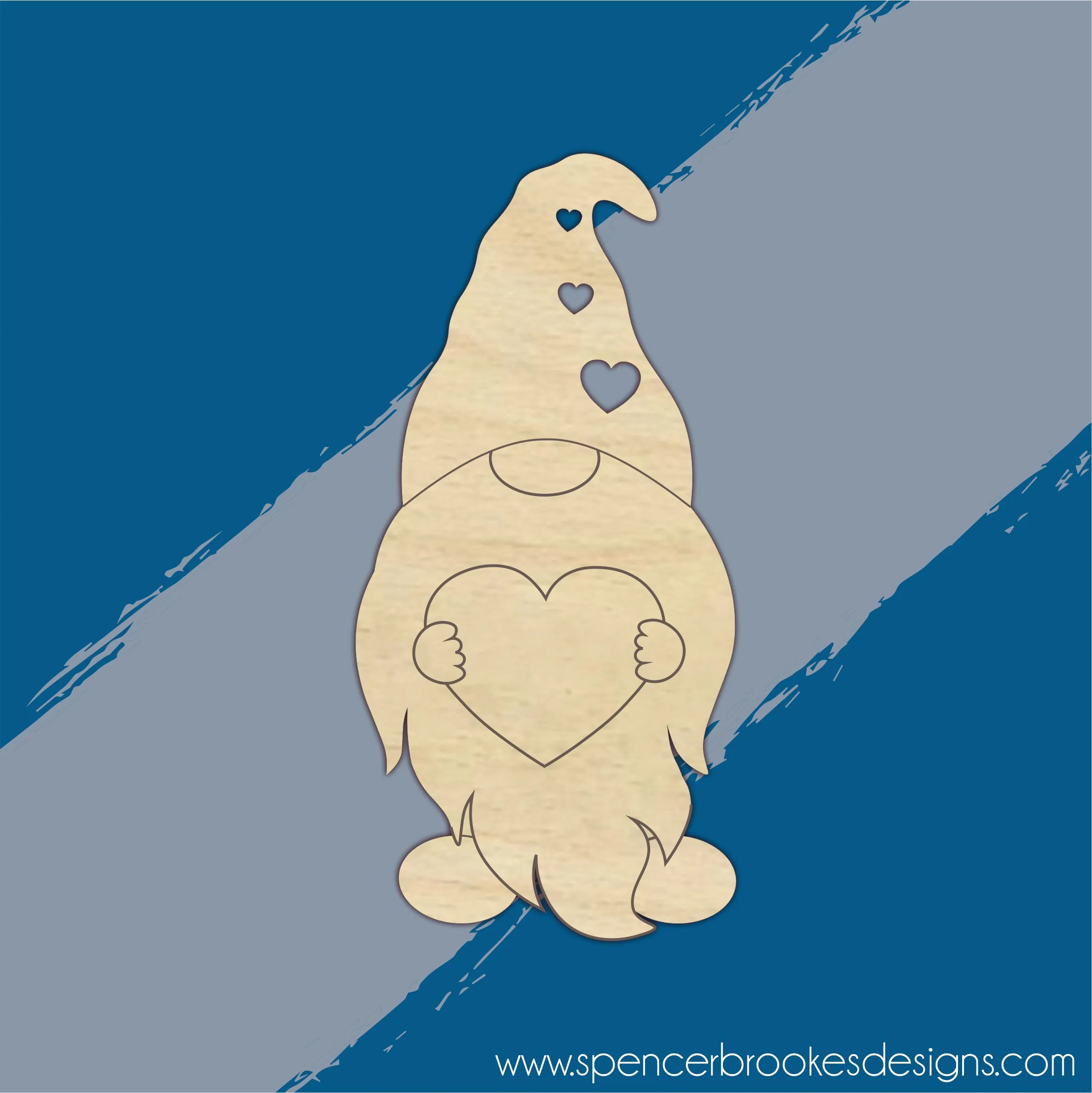 Plywood Detailed Heart Gnome 3