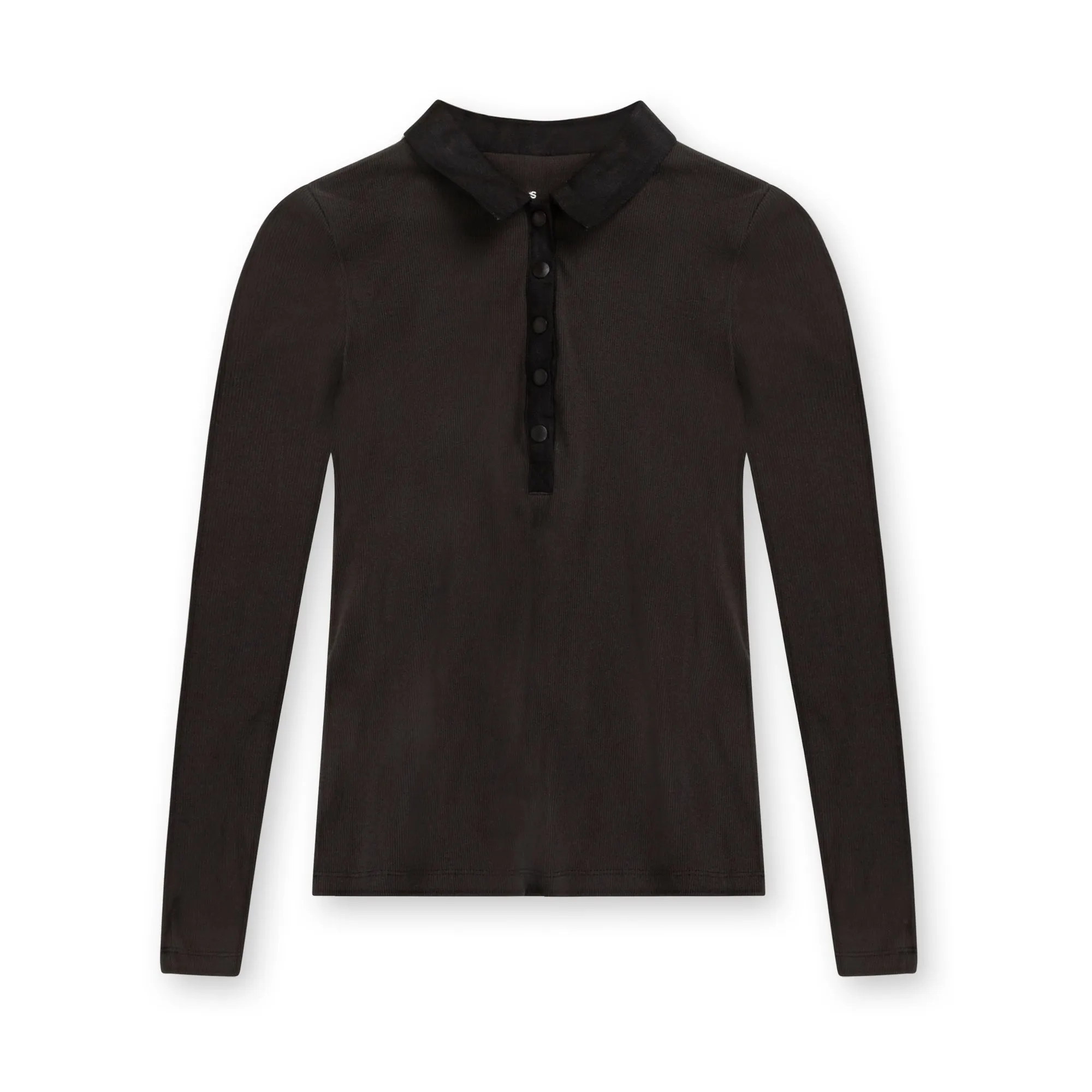 Point Detailed Polo Tee in Black