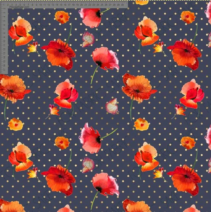 Poppies on blue - EXCLUSIVE DESIGN - Custom Pre-order
