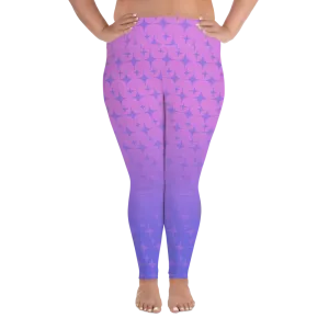 Purple Ghost Sparkle Plus Size Leggings (Women's 2XL-6XL)