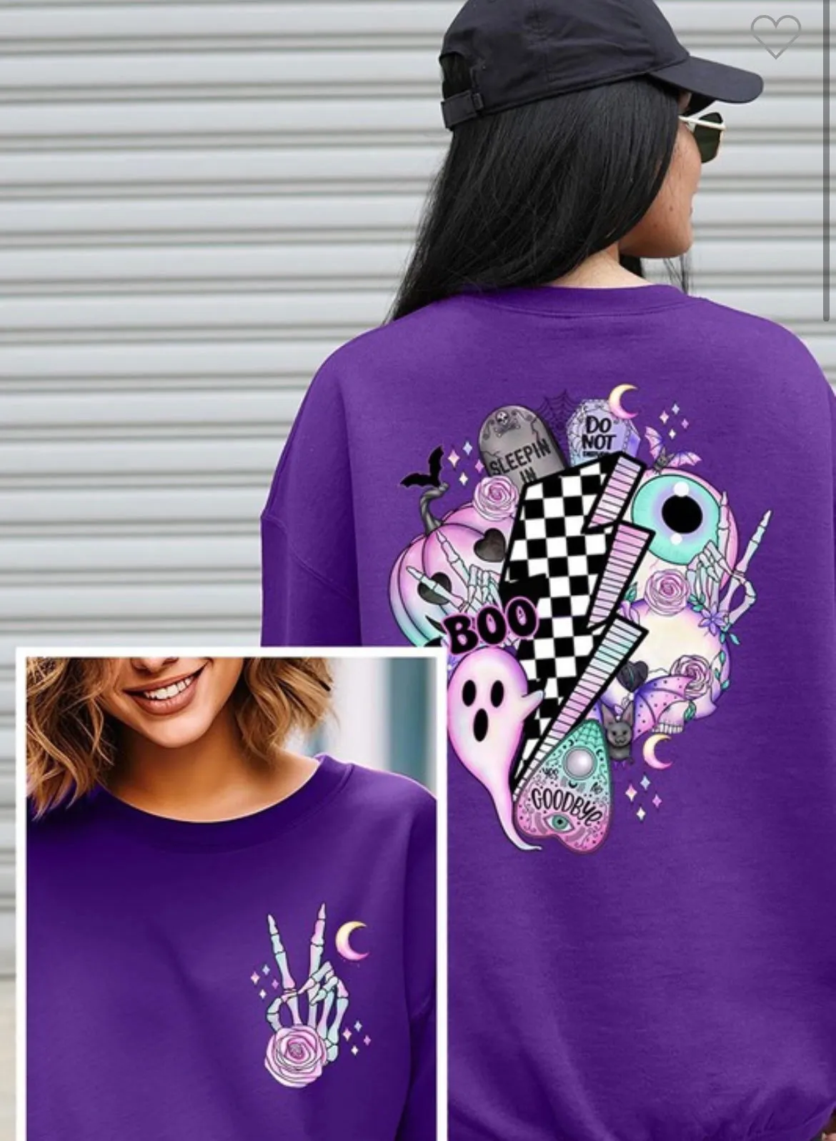 Purple Halloween mashup sweatshirt