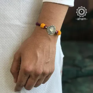 Purple Leaf Silver Rakhi