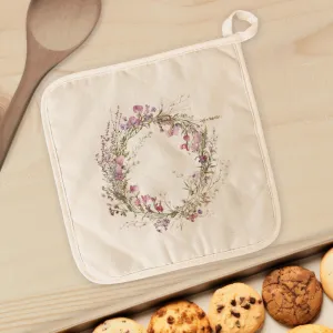 Purple Spring Wreath - Cotton Pot Holder