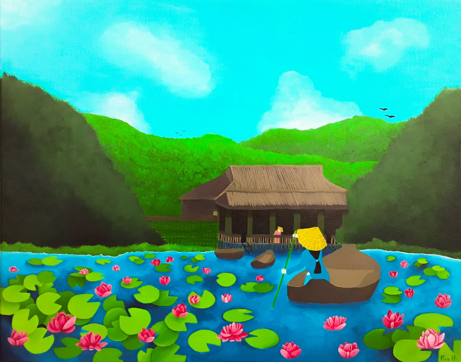" The Country Side of Vietnam"-  Original Painting