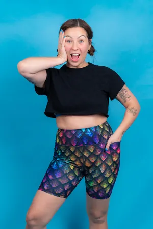 Rainbow Dragon Scales Women's Active Shorts