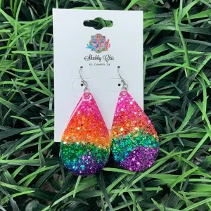 Rainbow Glitter Earrings