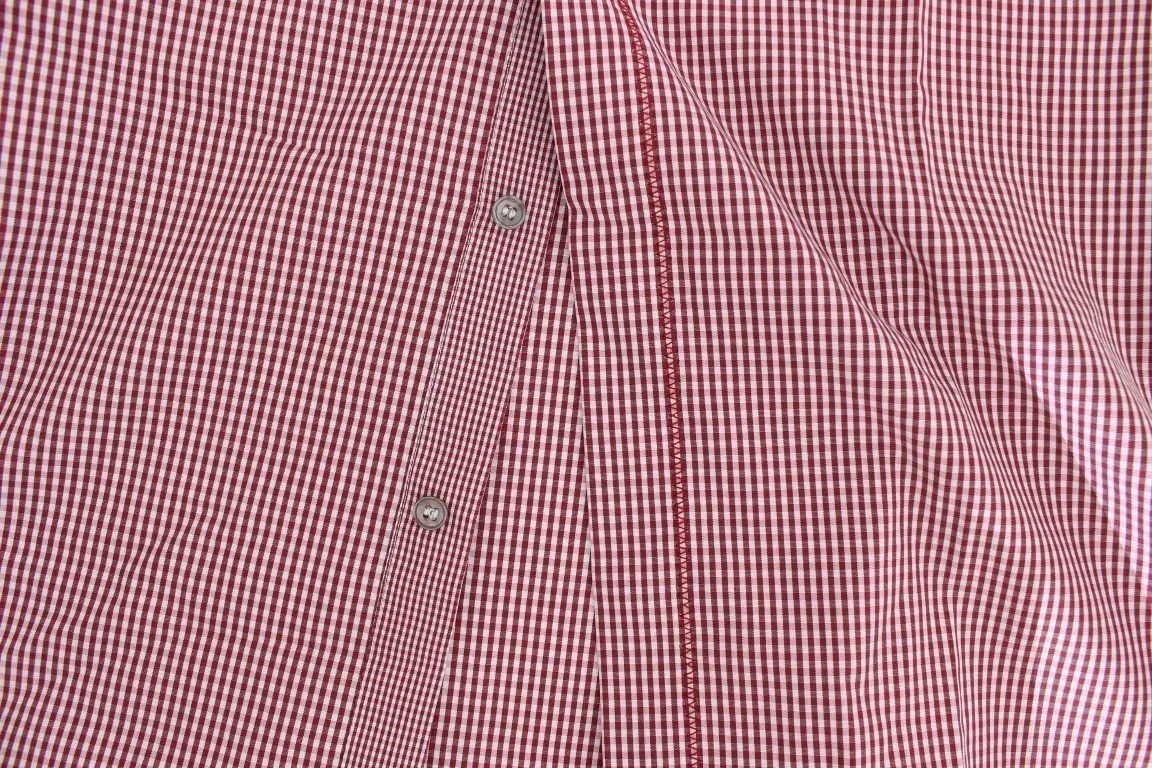 Red Checkered GOLD Slim Fit Dress Shirt