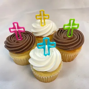 Religious Cupcakes - Colorful Crosses