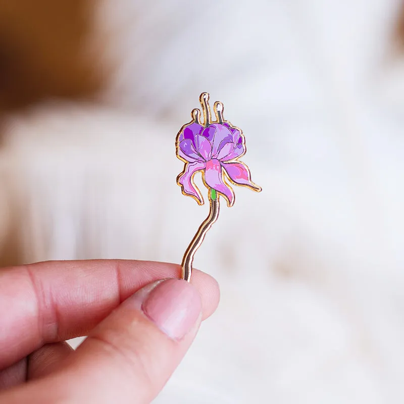 RETIRING Fuchsia Enamel Pin