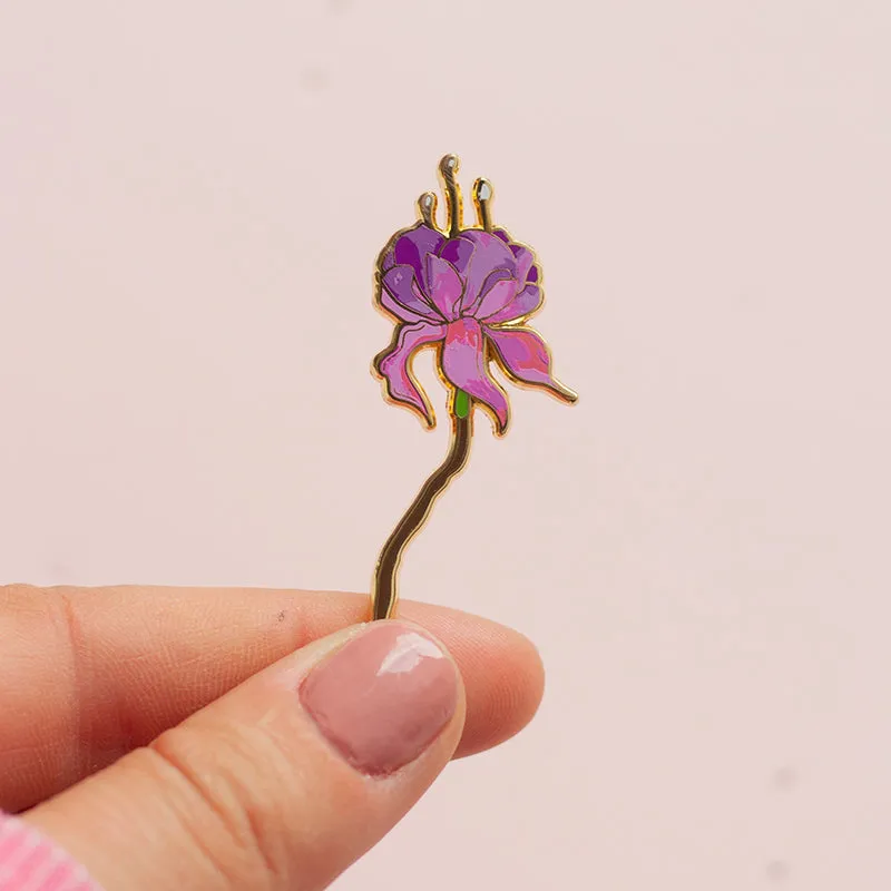 RETIRING Fuchsia Enamel Pin