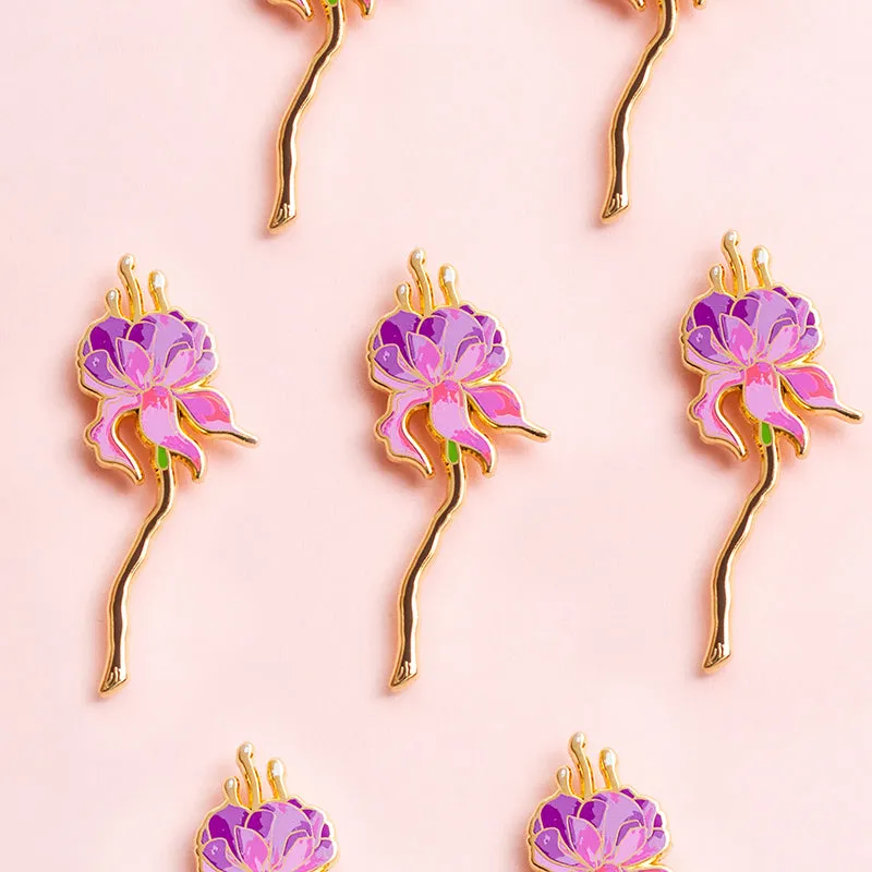 RETIRING Fuchsia Enamel Pin