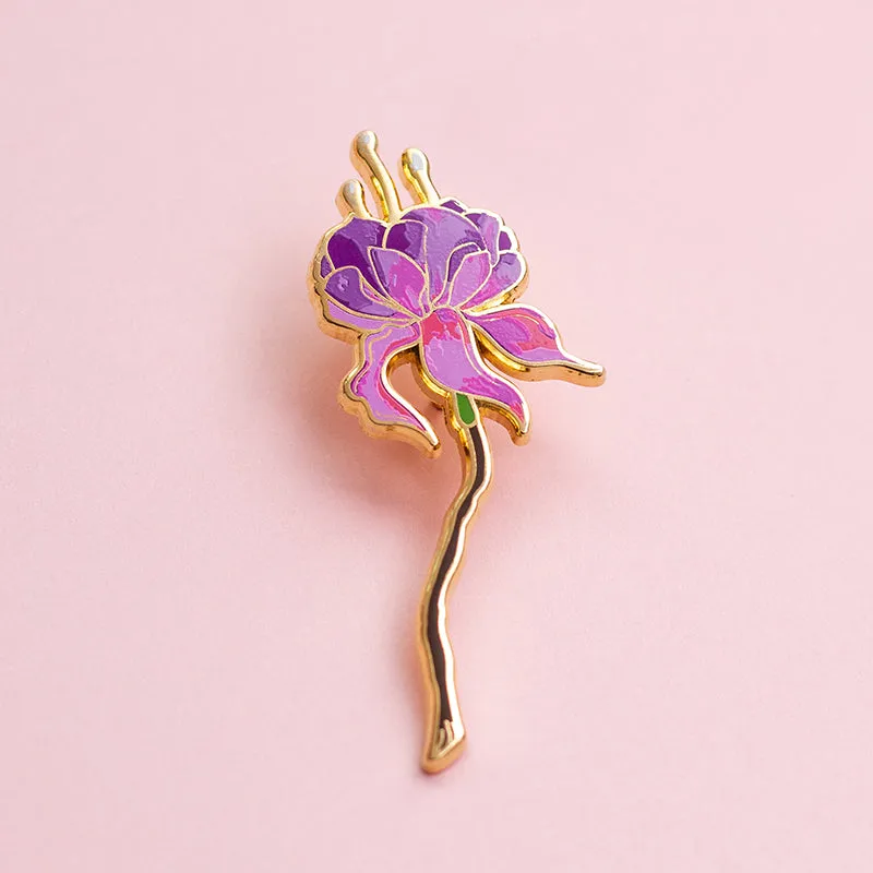 RETIRING Fuchsia Enamel Pin
