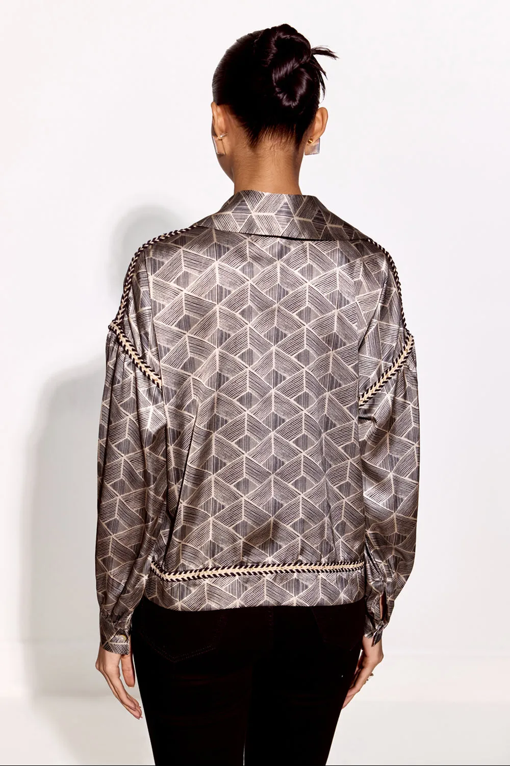 Retro Print  Detailed Top