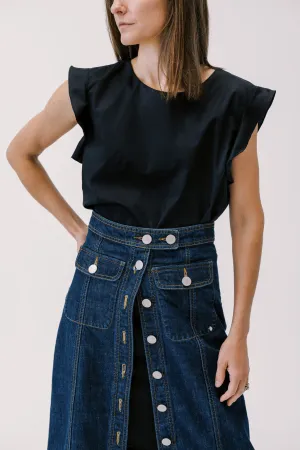 Reversible Flutter Sleeve in Black
