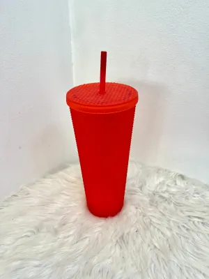Rhinestone Detailed Tumbler Red