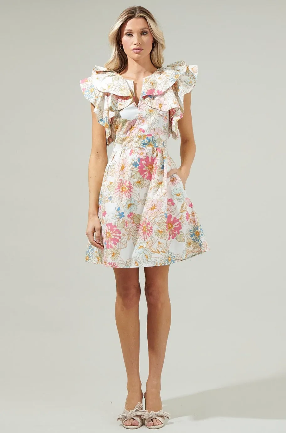 Riley Floral Ruffle Dress