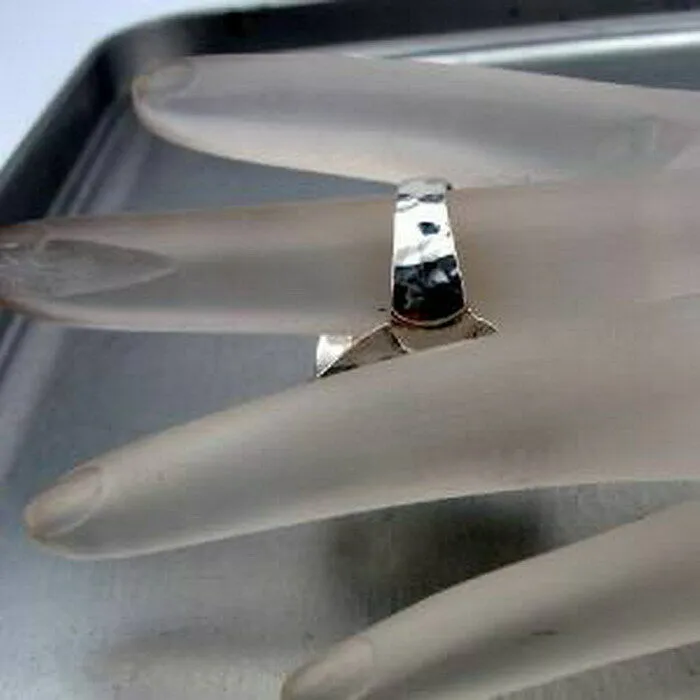 Ring  925 Silver 9k Yellow Gold size 8,8.5 Handmade Hadar Designers (H) SALE
