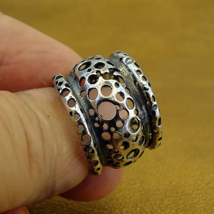 Ring 925 Sterling Silver  size 6,6.5,7 Artistic Handmade Hadar Designers  (H) y