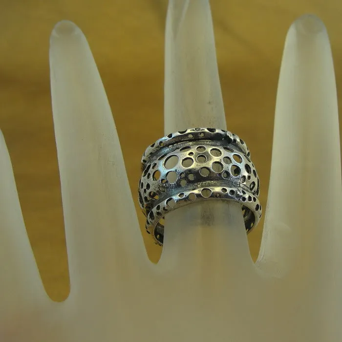 Ring 925 Sterling Silver  size 6,6.5,7 Artistic Handmade Hadar Designers  (H) y