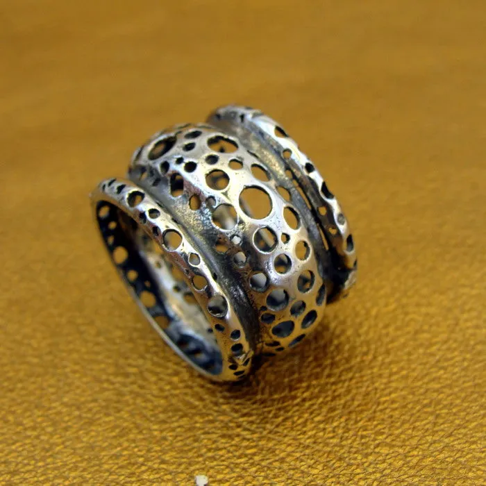 Ring 925 Sterling Silver  size 6,6.5,7 Artistic Handmade Hadar Designers  (H) y