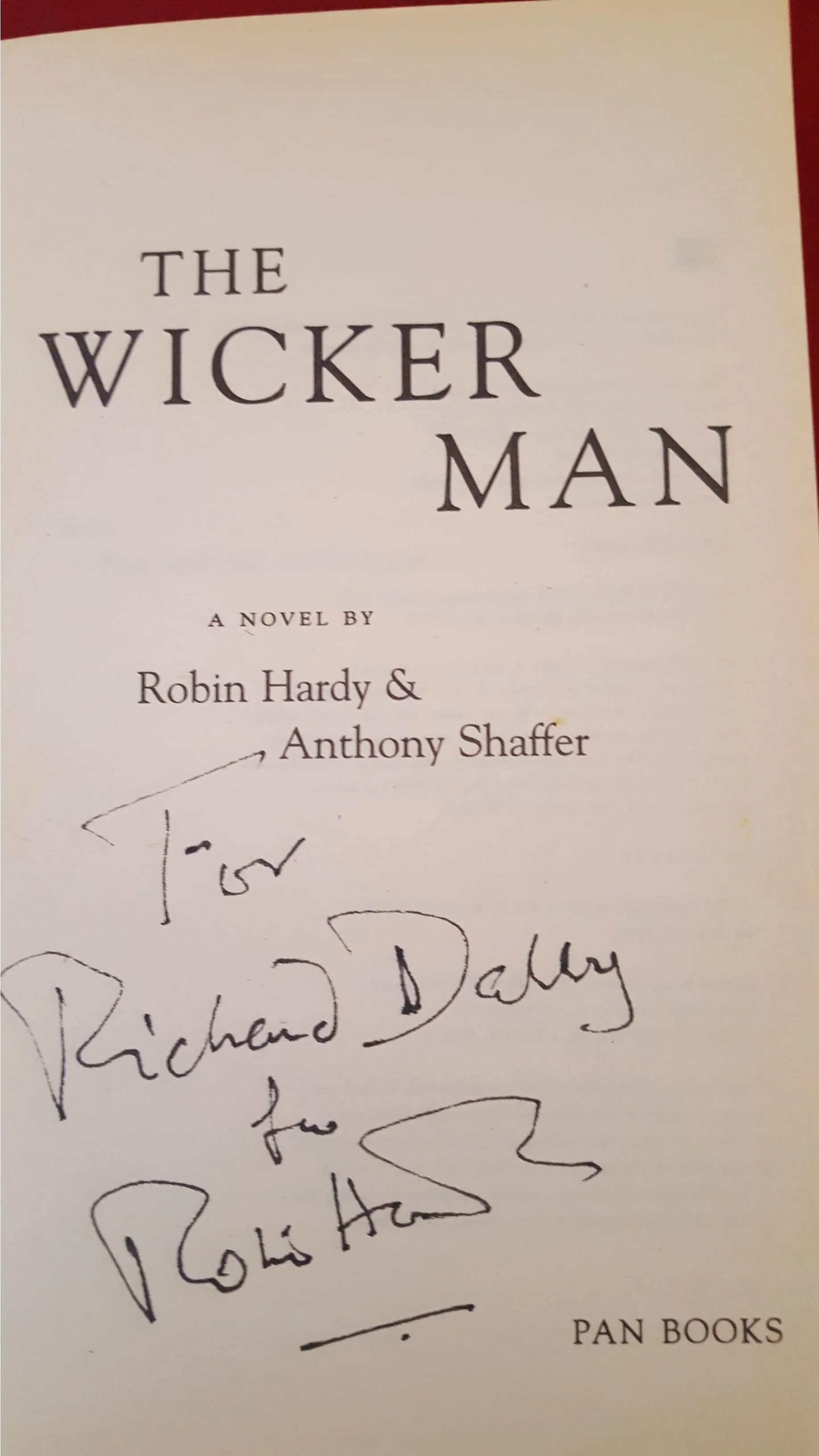 Robin Hardy - The Wicker Man, Pan Books, 2000, Signed