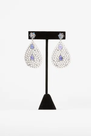 Rock Crystal, Tanzanite Earrings