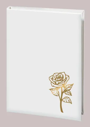Rose Memorial Guest Book - 6 Ring-STGR106-White
