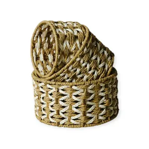 Round  Wicker Woven Storage Basket Set of 3