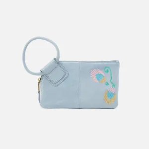 Sable Wristlet In Buffed Leather - Sky