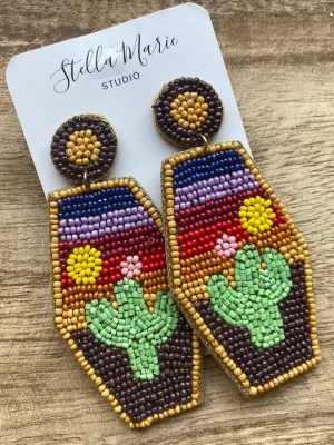 Saguaro Sunset Seed Bead Earrings