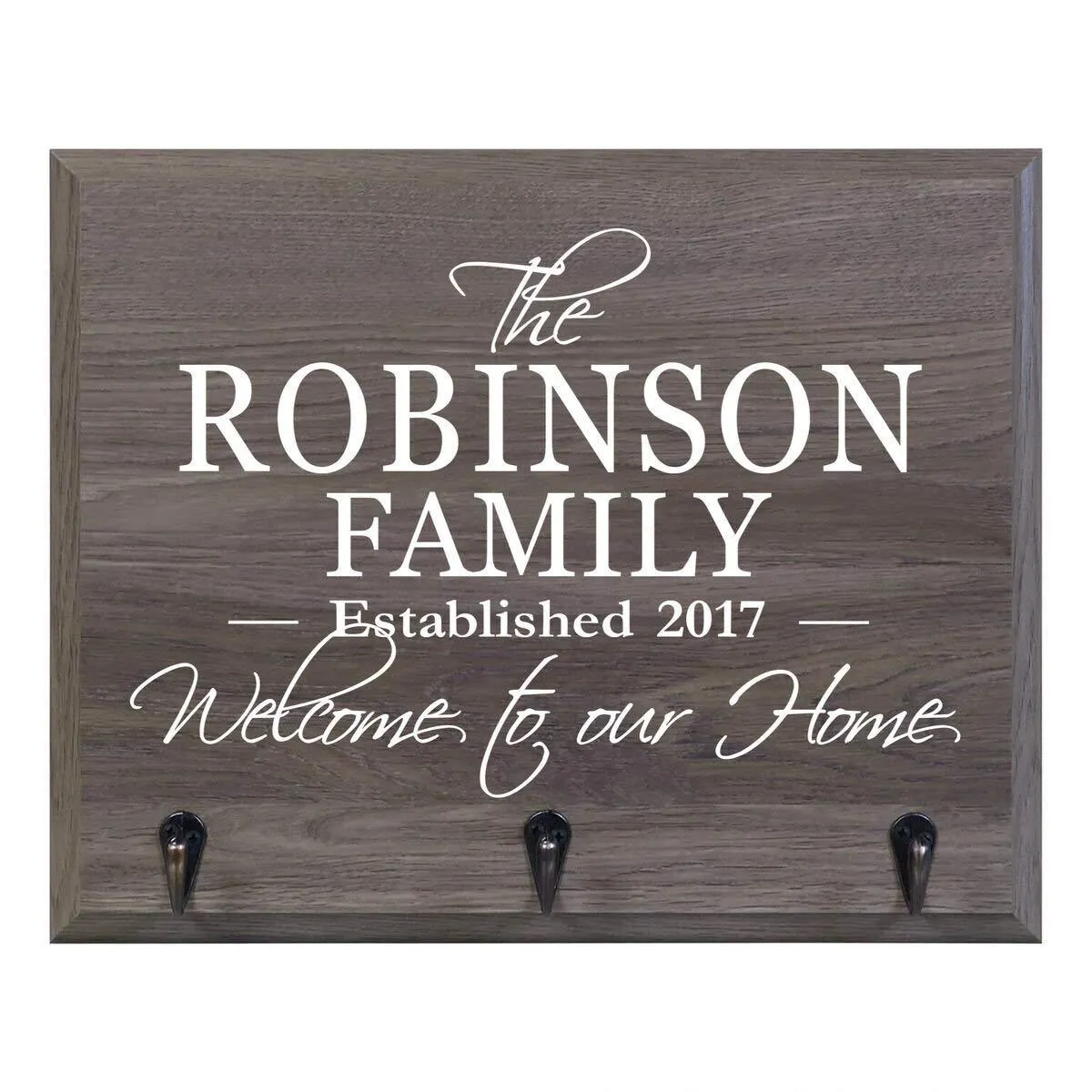 Salt Oak Personalized Coat Rack Wall Sign 15" w x 12" h 4.25" deep