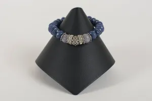 Sapphire Agate Rondelle with Labradorite and Gunmetal Crystal