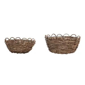 Scalloped Woven Vine Baskets