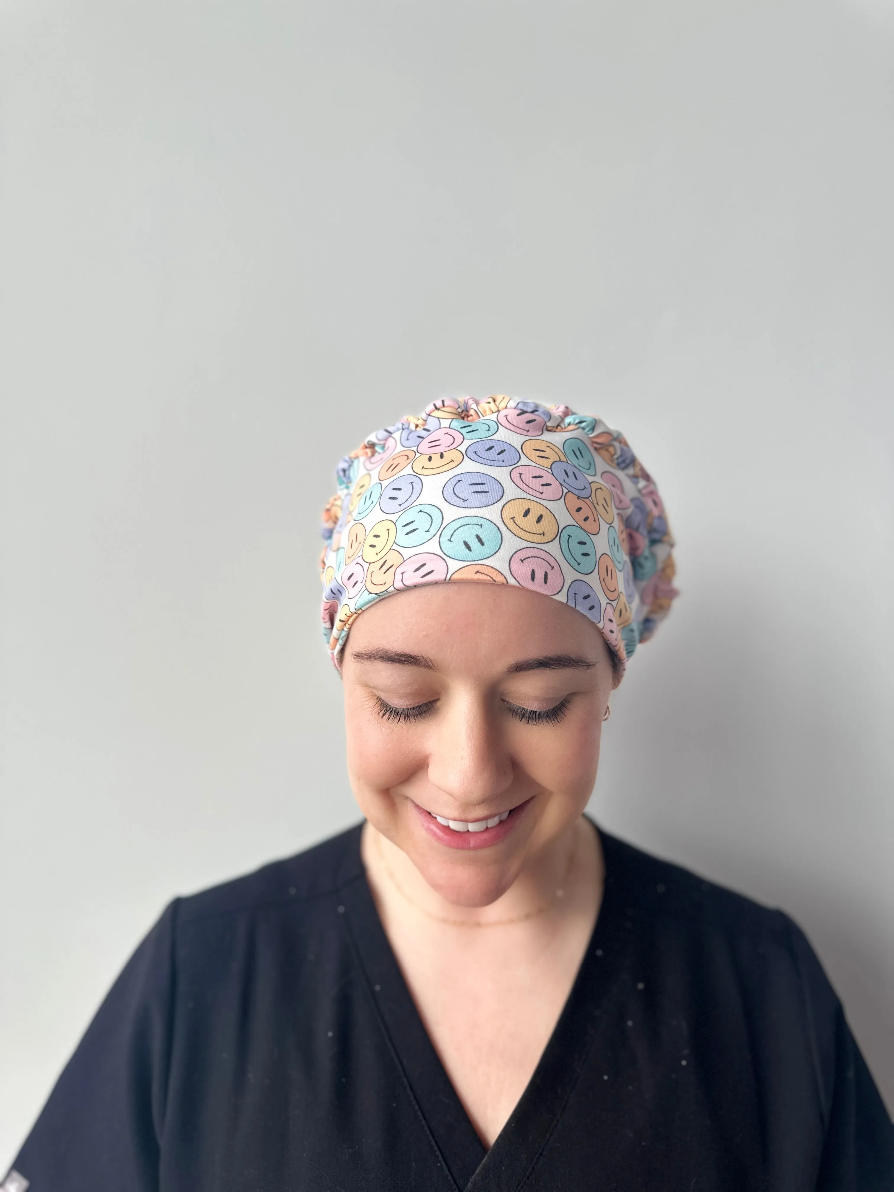 Scrub Hat - Colorful Smiley Faces
