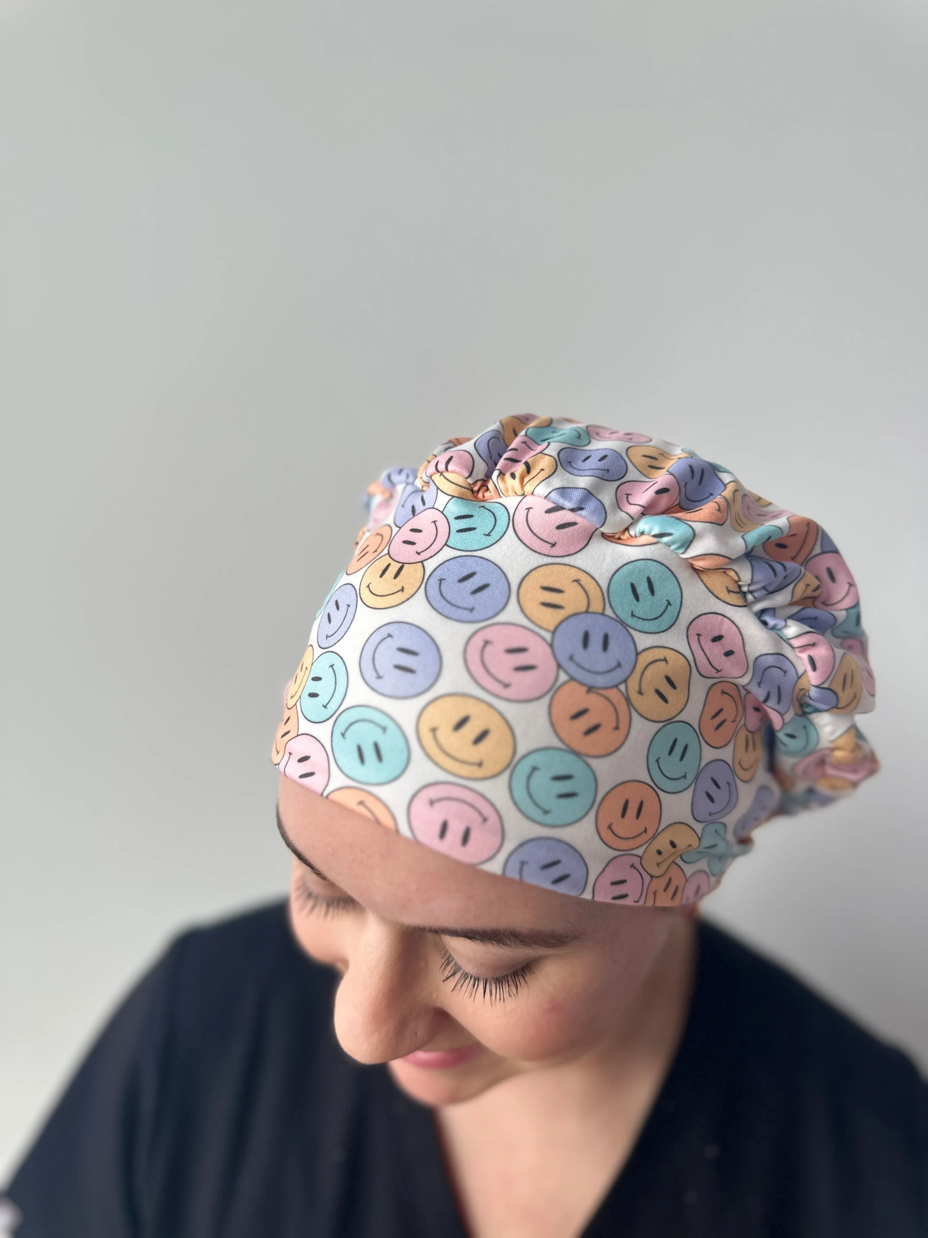 Scrub Hat - Colorful Smiley Faces