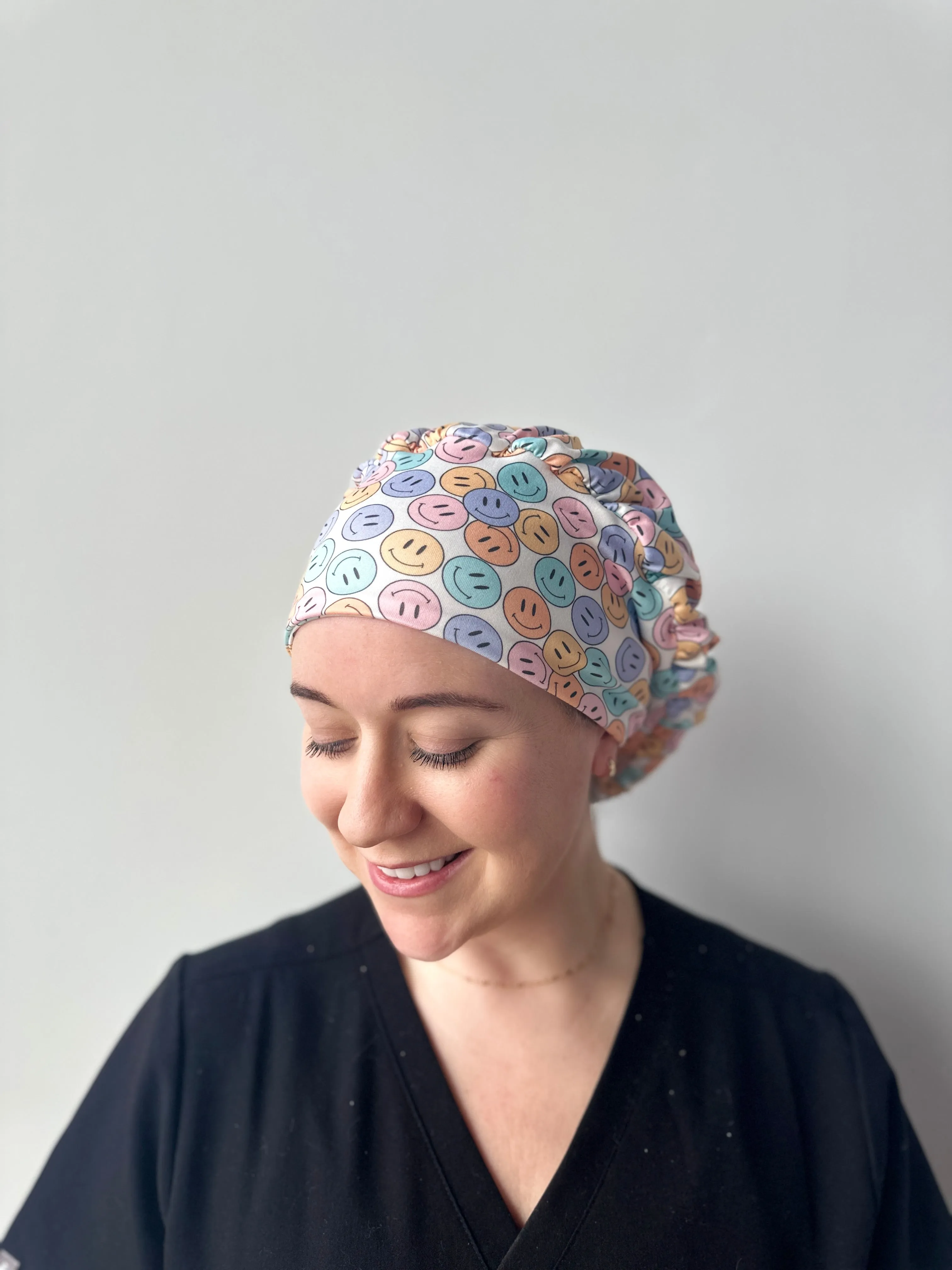 Scrub Hat - Colorful Smiley Faces
