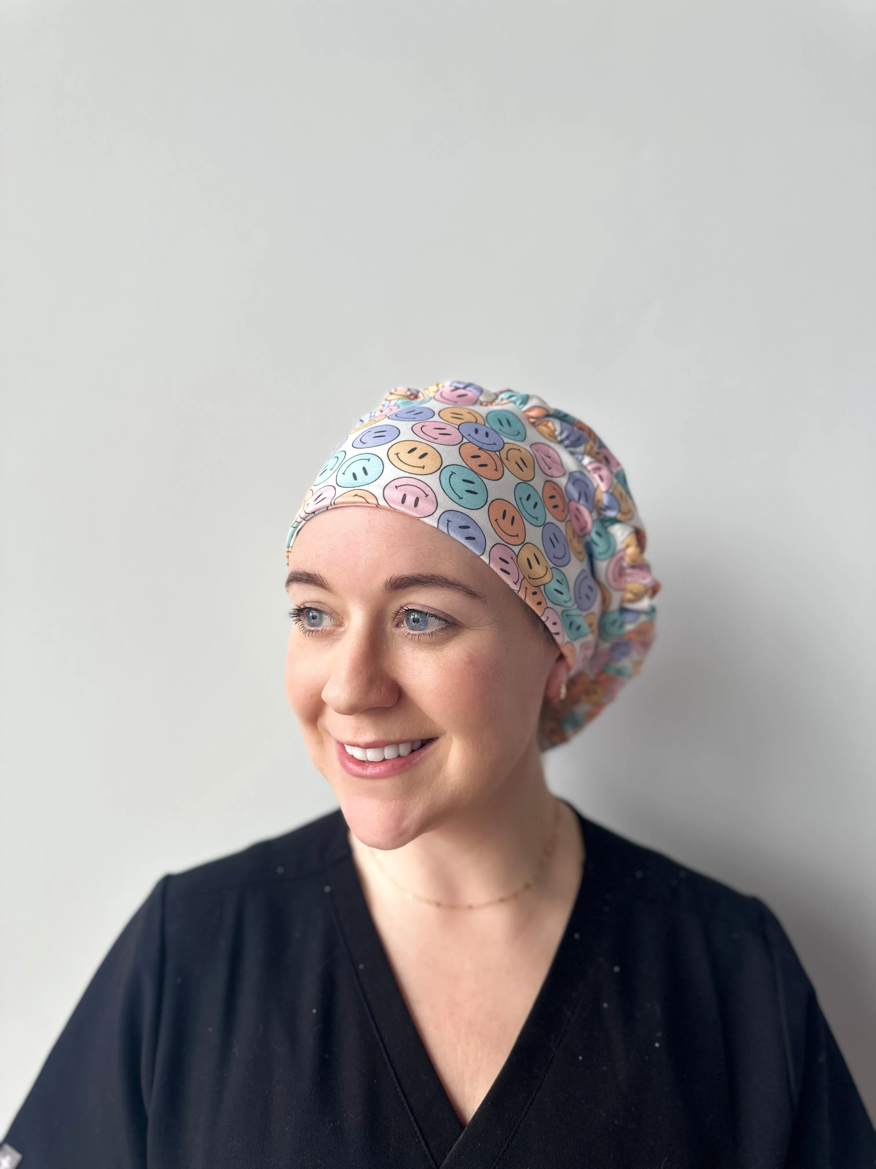 Scrub Hat - Colorful Smiley Faces