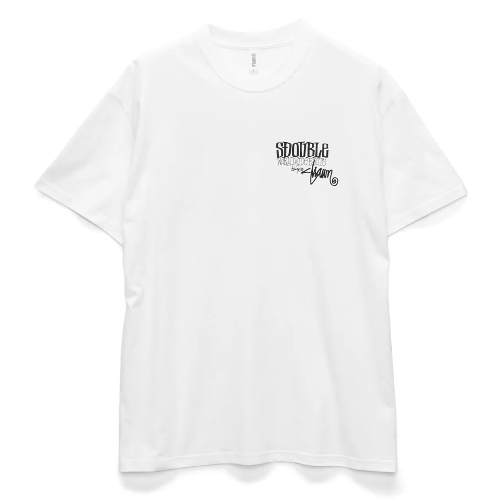 S/DOUBLE WORLDWIDE ROOTS TEE - WHITE
