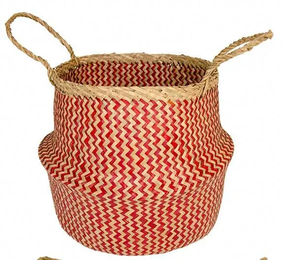Seagrass Rattan Basket (XL) - Red