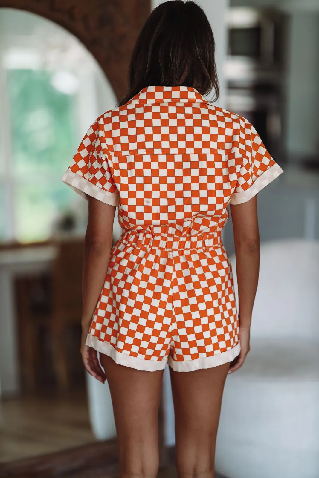 See You At the Game Romper - Orange