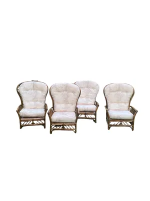 Set of 2 Large Vintage Rattan Chairs