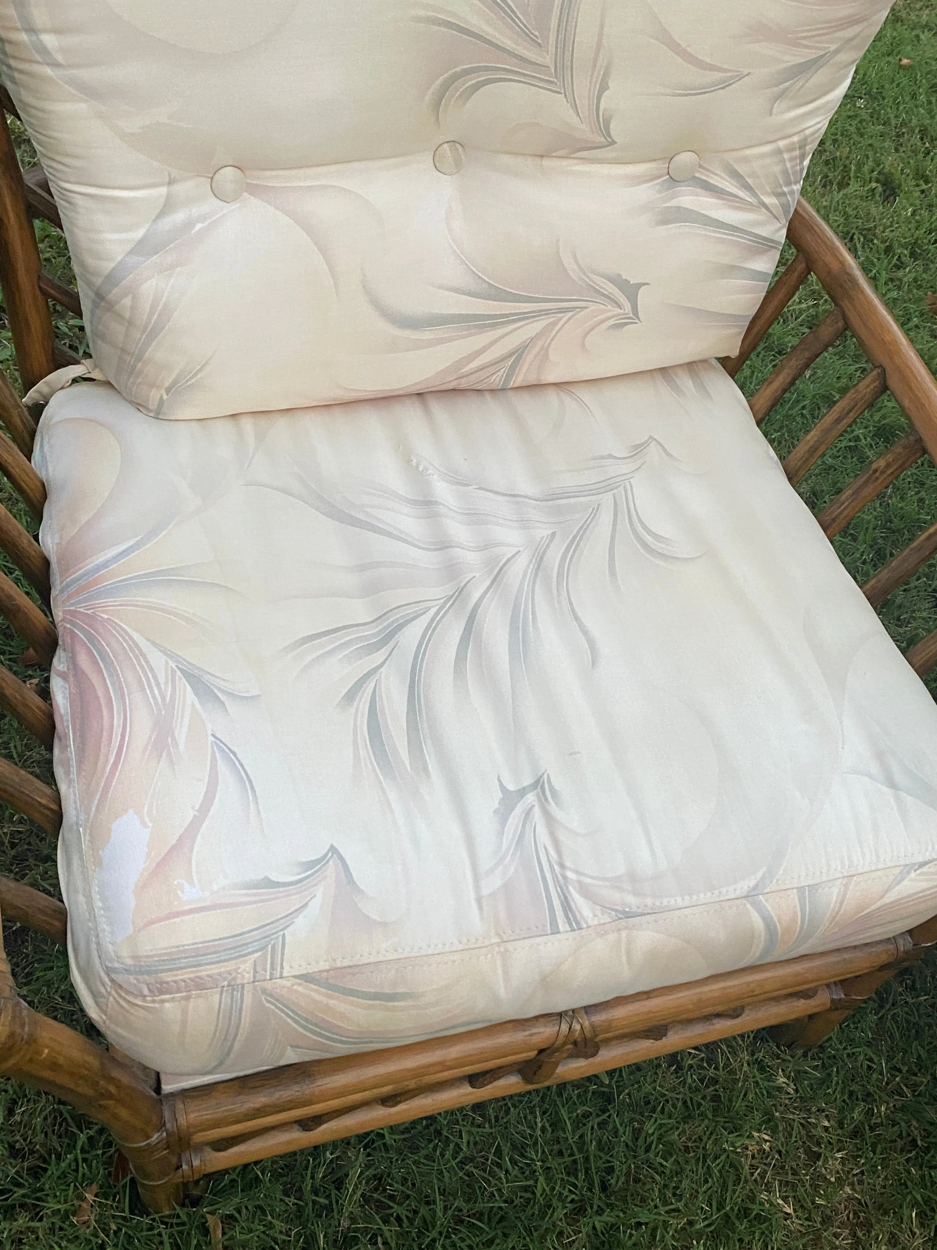 Set of 2 Large Vintage Rattan Chairs