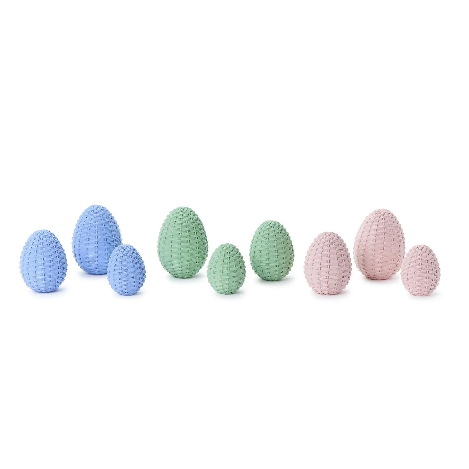 Set of 3 Basket Weave Easter Eggs - Assorted