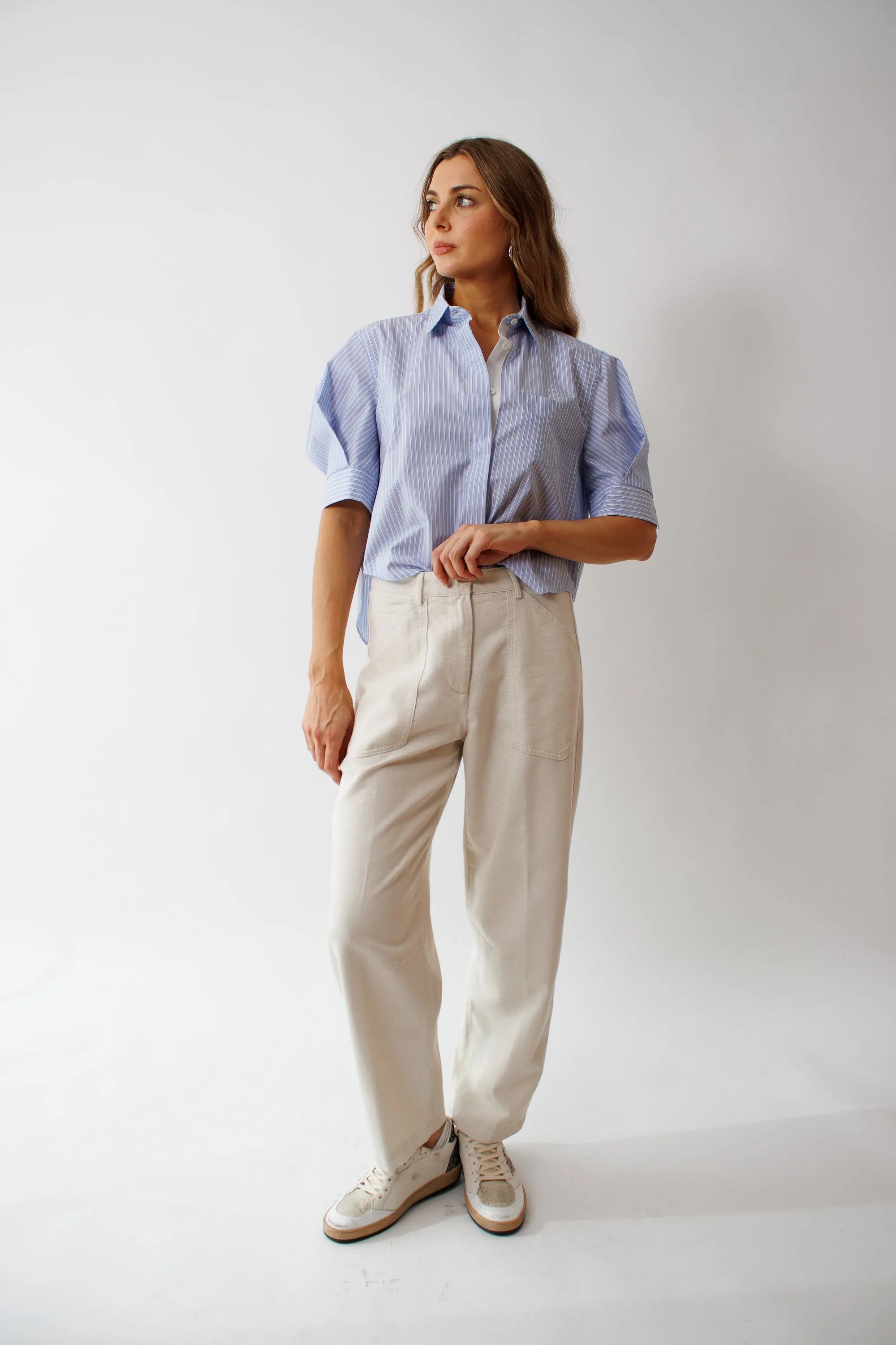 Seventy Lightweight Cotton Viscose Lurex Trousers