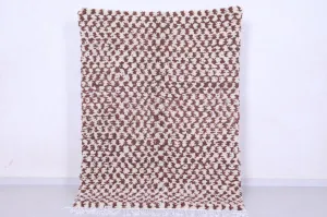 Shaggy brown and beige check rug 4.6 X 6.2 Feet