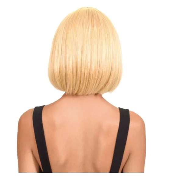 Short Bob Wig with Bangs - Sky Blue